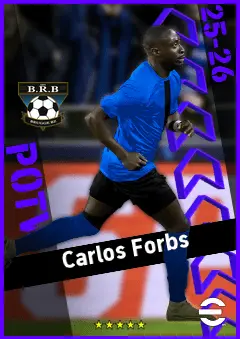 Carlos Forbs eFootball 2026 player card, 92 OVR RMF