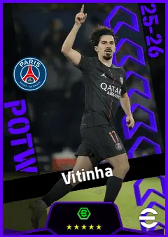 Vitinha eFootball 2026 player card, 95 OVR CMF