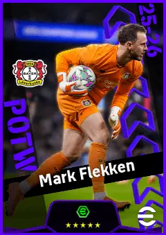 Mark Flekken eFootball 2026 player card, 93 OVR GK