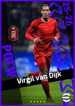 Virgil van Dijk eFootball 2026 player card, 96 OVR CB