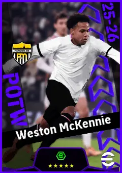 Weston McKennie eFootball 2026 player card, 93 OVR RMF