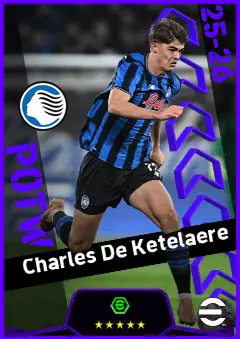 Charles De Ketelaere eFootball 2026 player card, 94 OVR AMF