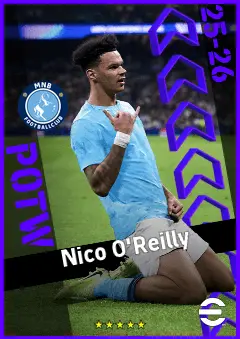 Nico O'Reilly eFootball 2026 player card, 93 OVR LB