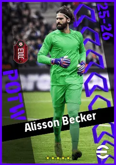 Alisson Becker eFootball 2026 player card, 95 OVR GK