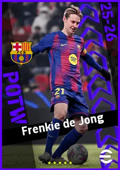 Frenkie de Jong eFootball 2026 player card, 95 OVR CMF