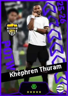 Khéphren Thuram eFootball 2026 player card, 93 OVR CMF