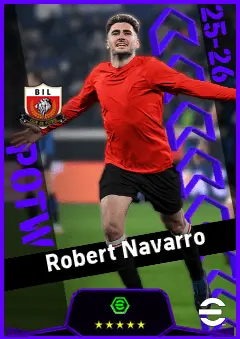 Robert Navarro eFootball 2026 player card, 92 OVR AMF