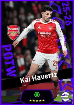 Kai Havertz eFootball 2026 player card, 95 OVR AMF