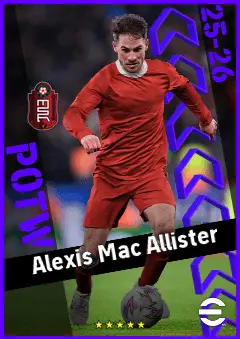 Alexis Mac Allister eFootball 2026 player card, 96 OVR CMF