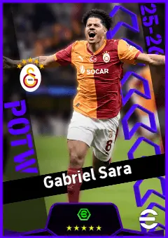 Gabriel Sara eFootball 2026 player card, 92 OVR CMF
