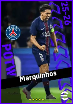 Marquinhos eFootball 2026 player card, 96 OVR CB