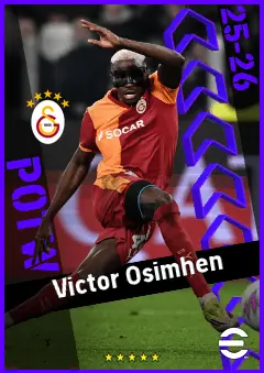 Victor Osimhen eFootball 2026 player card, 95 OVR CF