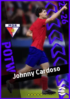 Johnny Cardoso eFootball 2026 player card, 93 OVR DMF