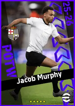 Jacob Murphy eFootball 2026 player card, 93 OVR RWF