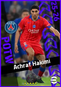 Achraf Hakimi eFootball 2026 player card, 95 OVR RB