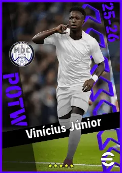 Vinícius Júnior eFootball 2026 player card, 97 OVR CF