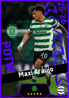 Maxi Araújo eFootball 2026 player card, 93 OVR LB