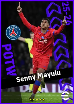 Senny Mayulu eFootball 2026 player card, 93 OVR CMF