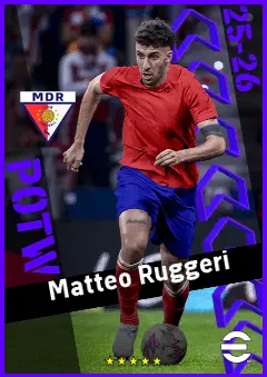Matteo Ruggeri eFootball 2026 player card, 93 OVR LB