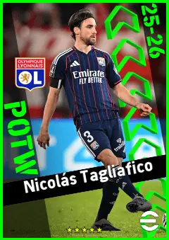 Nicolás Tagliafico eFootball 2026 player card, 93 OVR LB