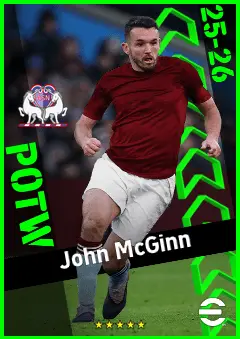 John McGinn eFootball 2026 player card, 93 OVR RMF
