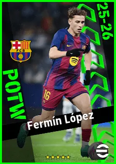 Fermín López eFootball 2026 player card, 94 OVR AMF