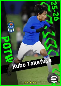 Kubo Takefusa eFootball 2026 player card, 96 OVR RMF