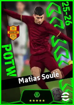 Matìas Soulè eFootball 2026 player card, 94 OVR AMF