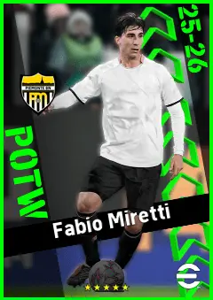Fabio Miretti eFootball 2026 player card, 93 OVR AMF