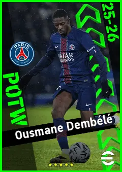 Ousmane Dembélé eFootball 2026 player card, 96 OVR CF