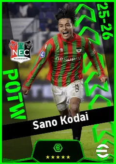 Sano Kodai eFootball 2026 player card, 92 OVR CMF