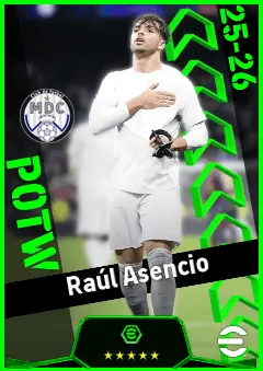 Raúl Asencio eFootball 2026 player card, 93 OVR CB