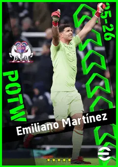 Emiliano Martínez eFootball 2026 player card, 95 OVR GK