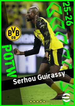 Serhou Guirassy eFootball 2026 player card, 95 OVR CF