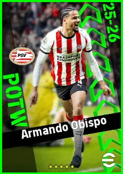 Armando Obispo eFootball 2026 player card, 92 OVR CB