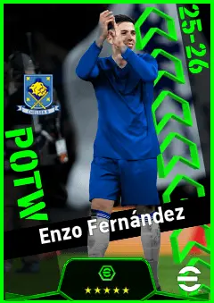 Enzo Fernández eFootball 2026 player card, 95 OVR CMF