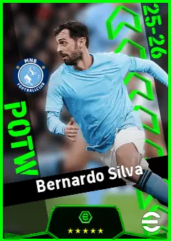 Bernardo Silva eFootball 2026 player card, 95 OVR AMF