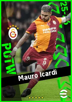 Mauro Icardi eFootball 2026 player card, 93 OVR CF