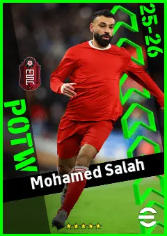 Mohamed Salah eFootball 2026 player card, 96 OVR RWF