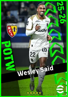 Wesley Saïd eFootball 2026 player card, 92 OVR AMF