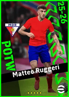Matteo Ruggeri eFootball 2026 player card, 93 OVR LB