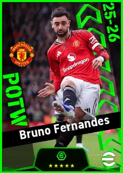 Bruno Fernandes eFootball 2026 player card, 95 OVR AMF