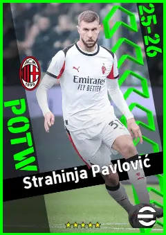 Strahinja Pavlović eFootball 2026 player card, 93 OVR CB