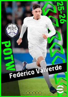 Federico Valverde eFootball 2026 player card, 96 OVR RMF