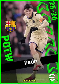 Pedri eFootball 2026 player card, 96 OVR CMF