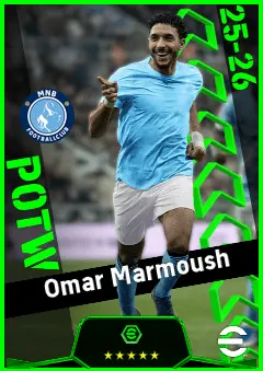 Omar Marmoush eFootball 2026 player card, 95 OVR CF