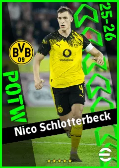 Nico Schlotterbeck eFootball 2026 player card, 95 OVR CB