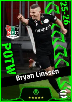 Bryan Linssen eFootball 2026 player card, 90 OVR CF