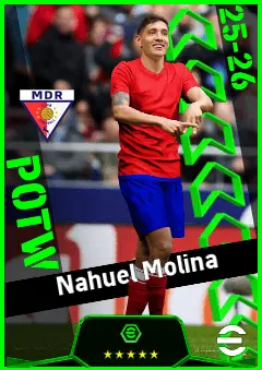 Nahuel Molina eFootball 2026 player card, 93 OVR RB