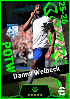 Danny Welbeck eFootball 2026 player card, 93 OVR CF